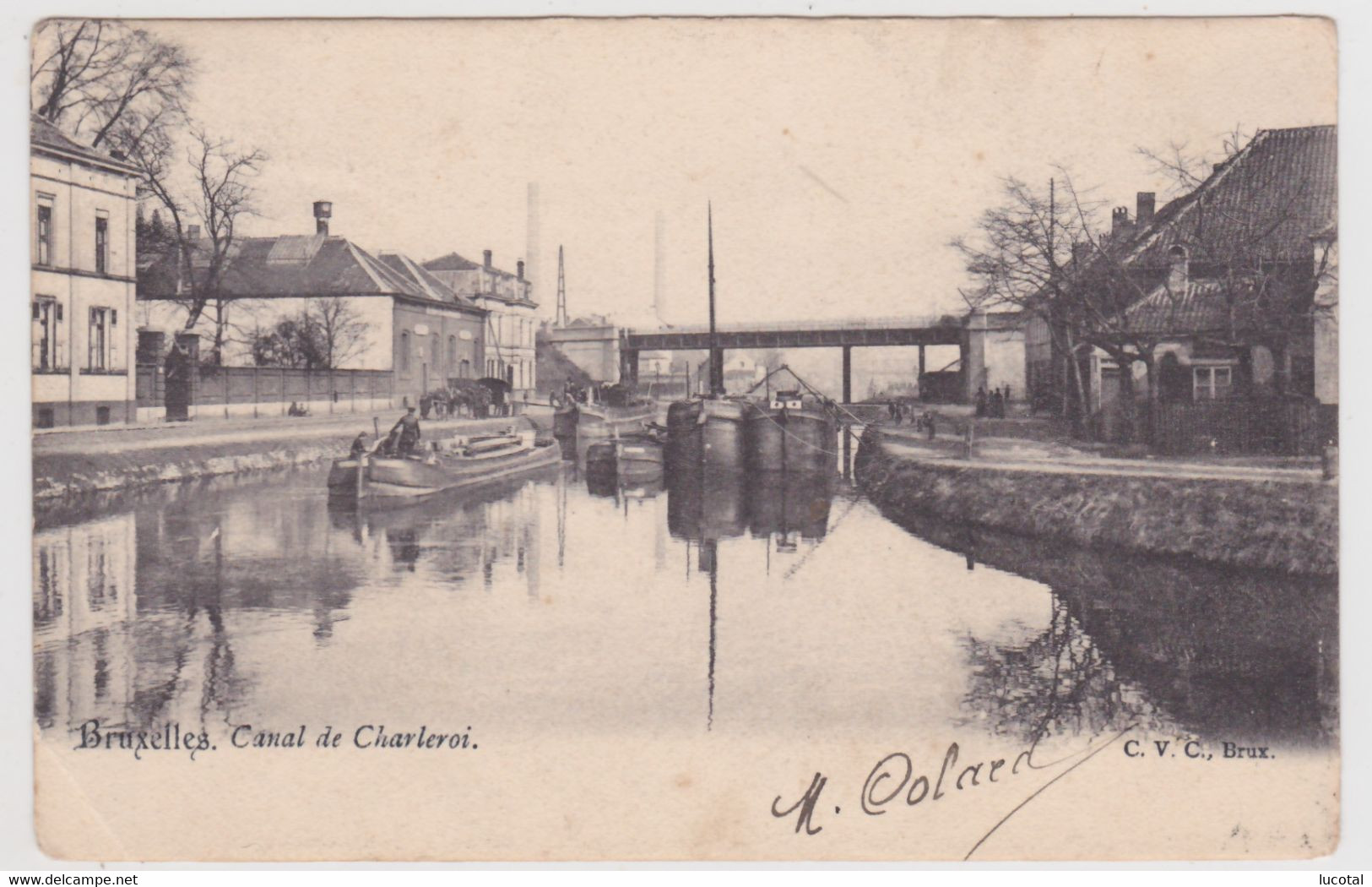 Bruxelles - Canal De Charleroi - 1903 - Editeur CVC - Transport Urbain En Surface