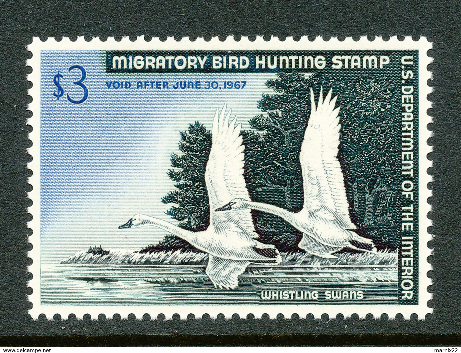 HUNTING PERMIT STAMP - DUCKSTAMP 1966 - MNH - (RW33) - Duck Stamps