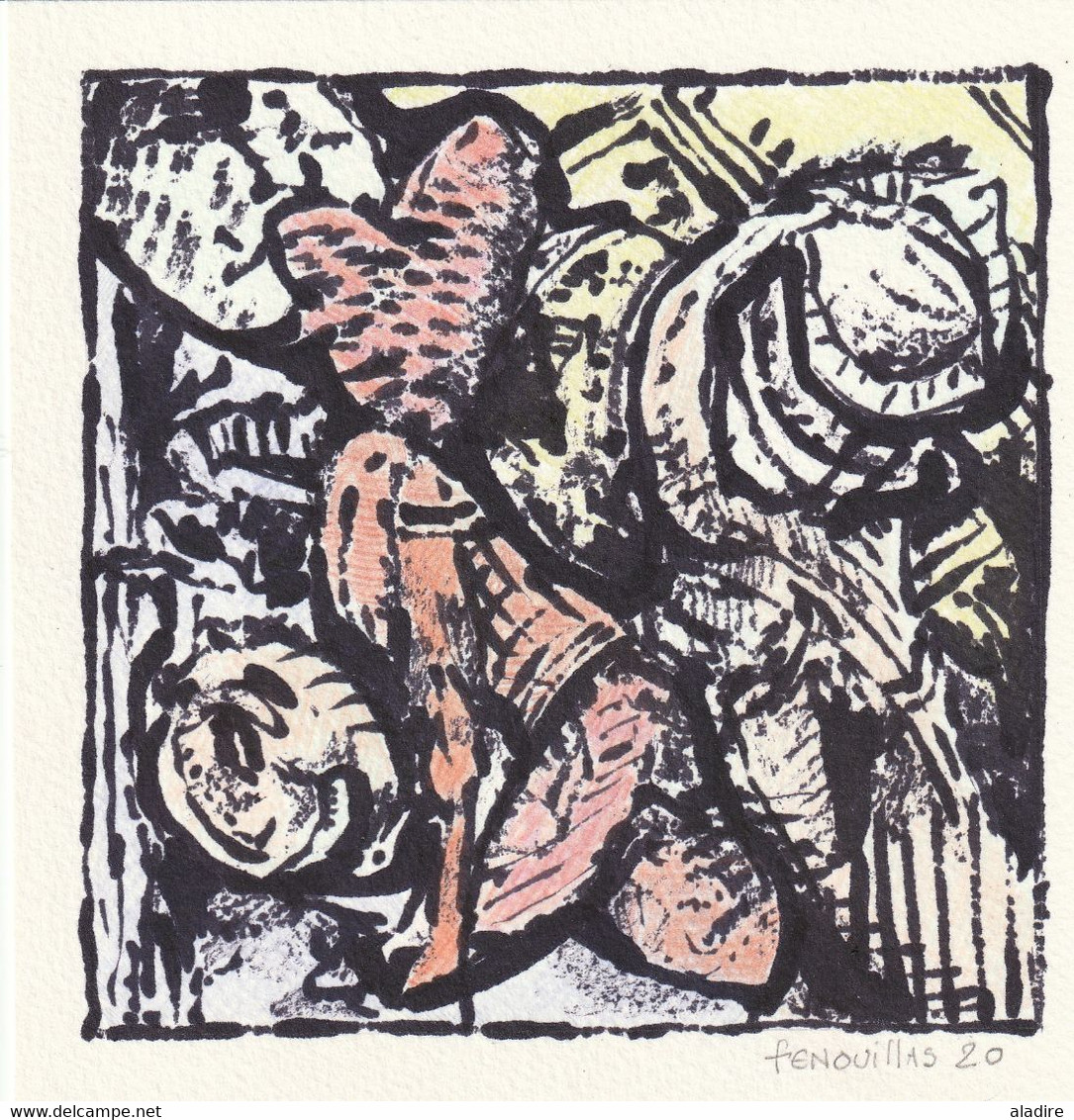 Jean Bernard Fenouillas - Encre Et Crayon Sur Papier - 15 X 15 Cm - "En L'état"  - Exemplaire Unique - 2022 - Dessins