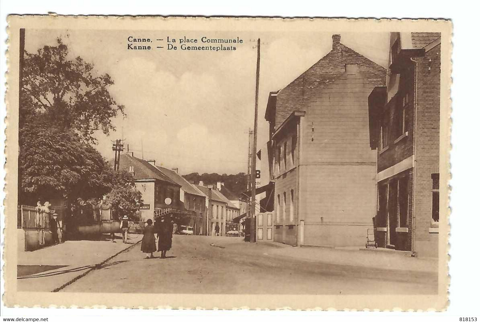 Kanne  Canne - De Gemeenteplaats  La Place Communale 1937 - Riemst