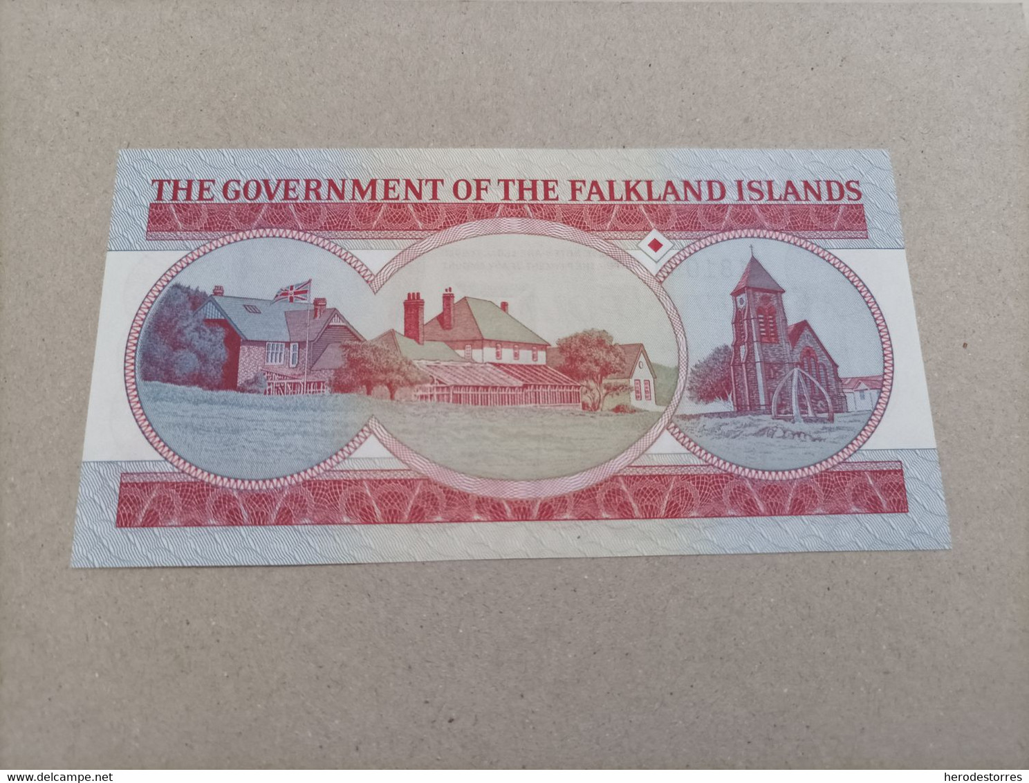 Billete De Falkland Islands De 5 Libras Serie A, Año 1983, UNC - 5 Pond