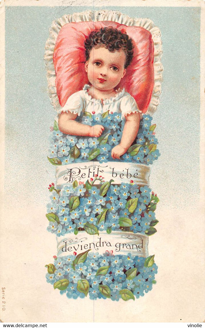 23-704 : NAISSANCE. BEBE DEVIENDRA GRAND.  CARTE EN RELIEF. EMBOSSED. - Naissance