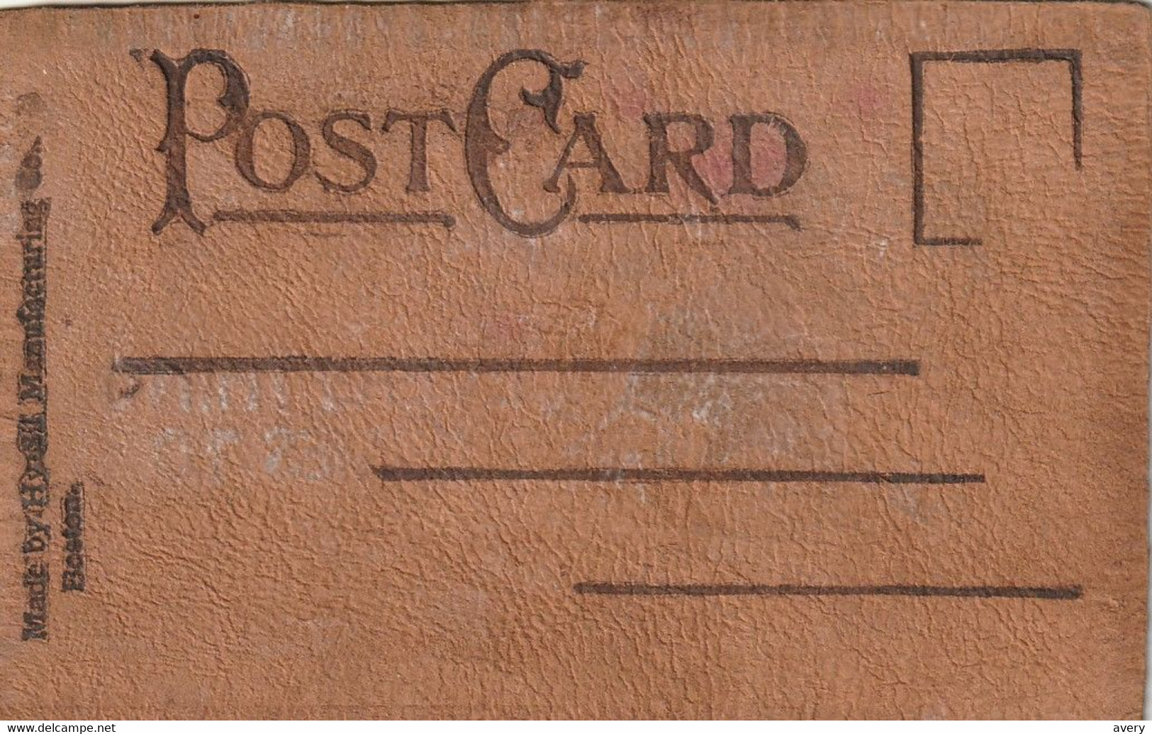 Leather Post Card, Post Office, Manchester, New Hampshire Regular Size - Manchester