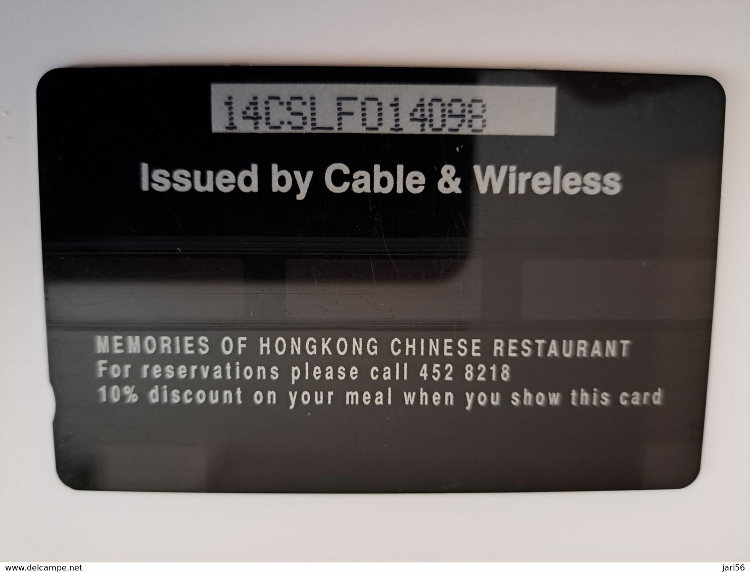 ST LUCIA    $ 40   CABLE & WIRELESS  STL-14F  14CSLF    MEMORIES OF HONG KONG Chinese  Fine Used Card ** 12003** - St. Lucia