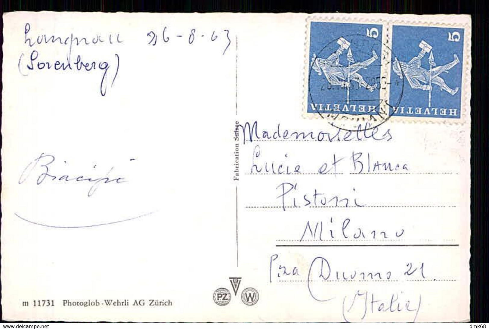 SWITZERLAND -  LANGNAU IM EMMENTAL - EDIT PHOTOGLOB- WEHRLI - MAILED 1963 (15638) - Langnau Im Emmental