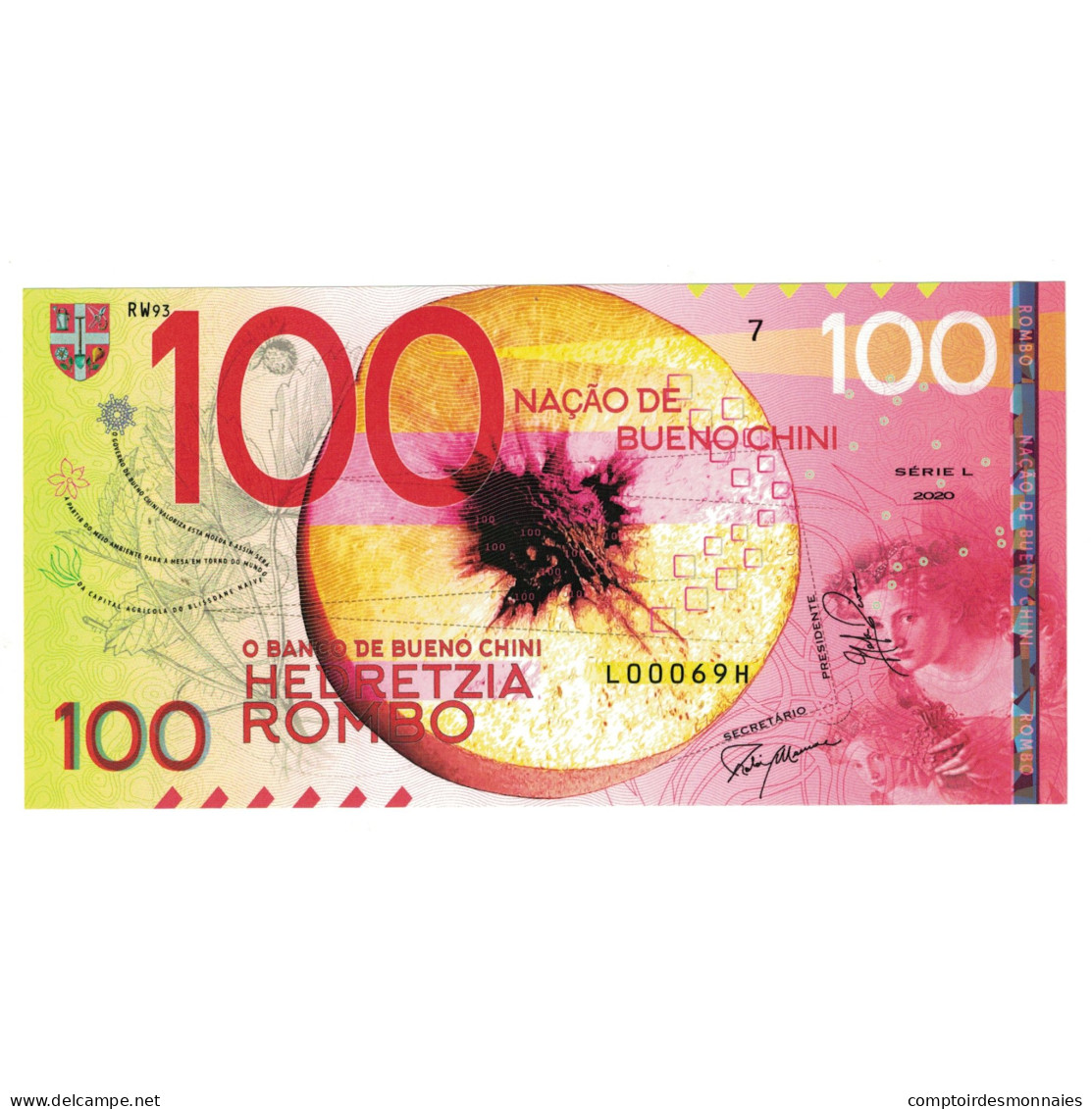 Billet, Espagne, Billet Touristique, 2020, 100 ROMBO BANCO DE BUENO CHINI - [ 8] Vals En Specimen