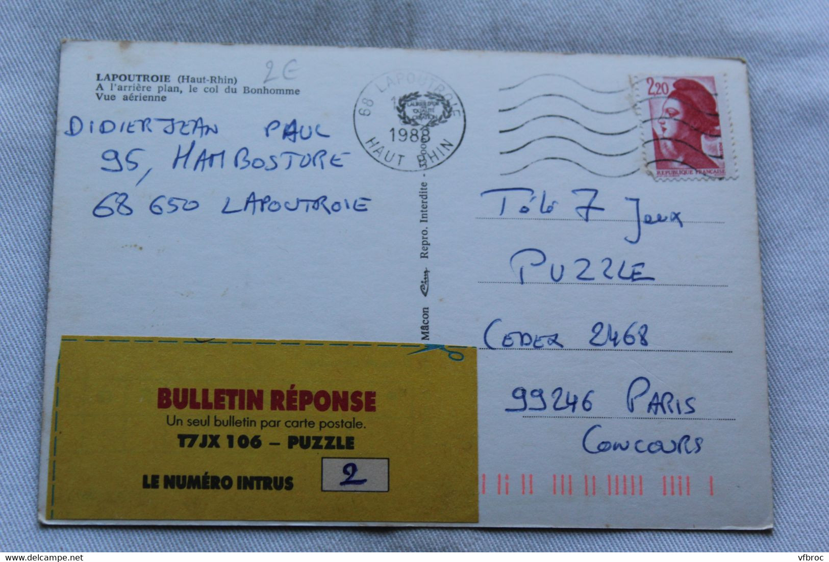 Cpm 1988, Lapoutroie, à L'arrière Plan, Le Col Du Bonhomme, Vue Aérienne, Haut Rhin 68 - Lapoutroie