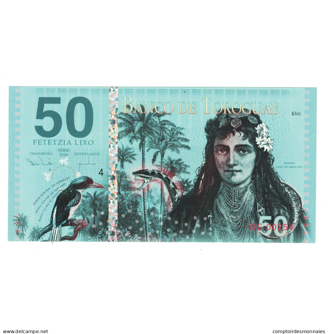 Billet, Espagne, Billet Touristique, 2018, 50 TETZIA BANCO TOROGUAY, NEUF - [ 7] Errori & Varietà