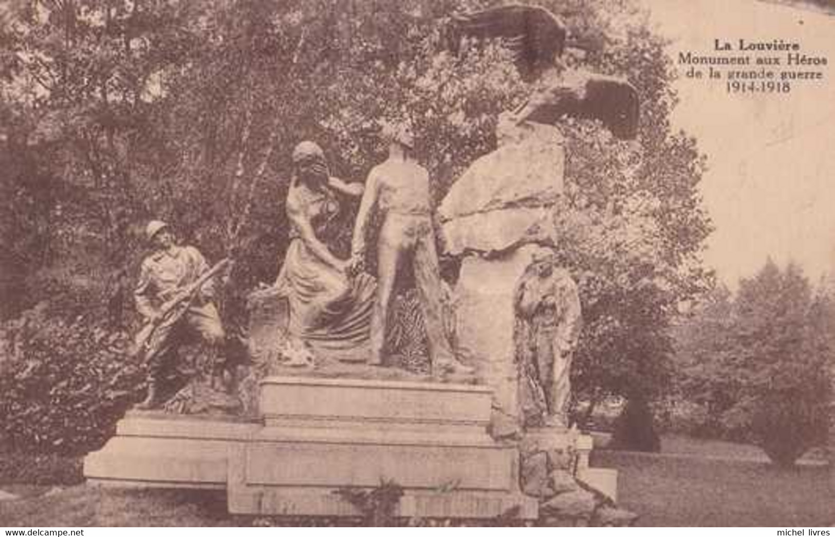 Monument Aux Morts - Monument Au Héros - Circulé - La Louvière - TBE - Monuments Aux Morts