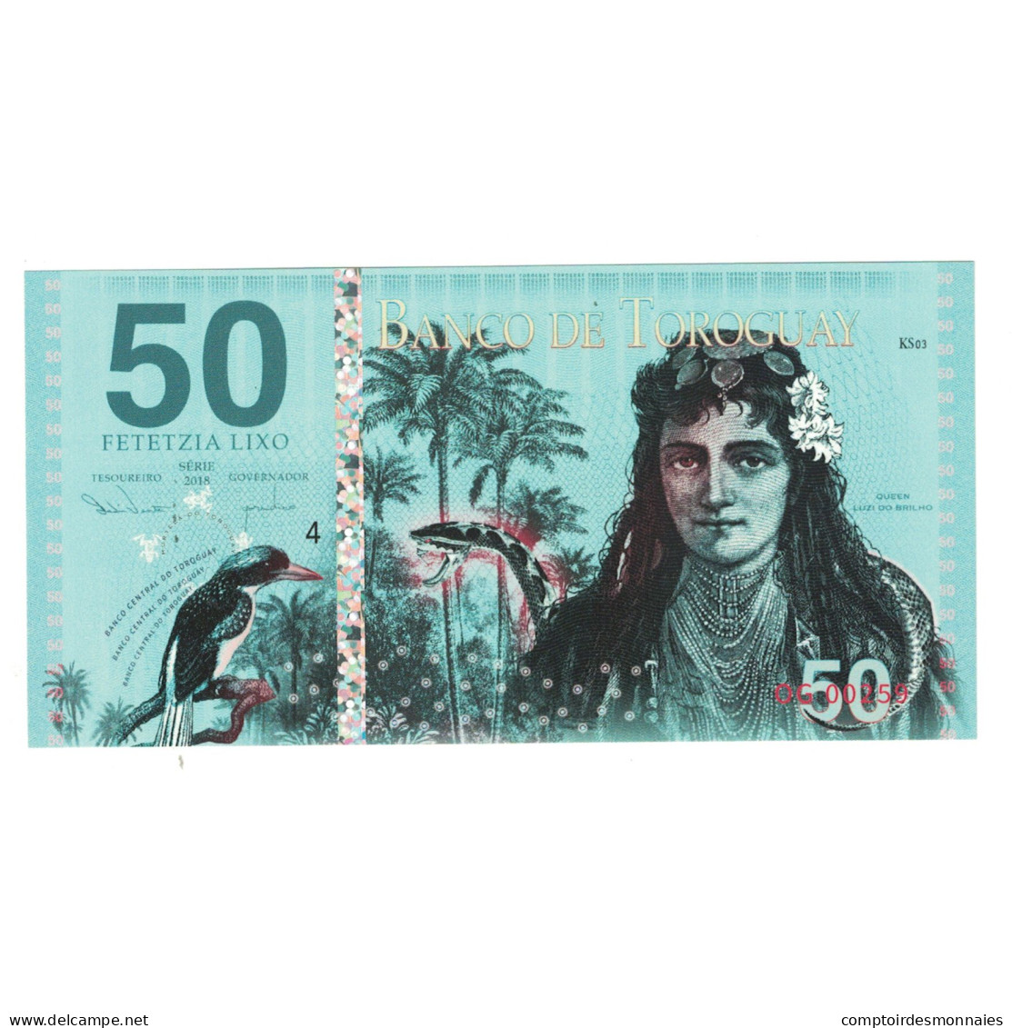 Billet, Espagne, Billet Touristique, 2018, 50 TETZIA BANCO TOROGUAY, NEUF - [ 7] Fouten & Varianten