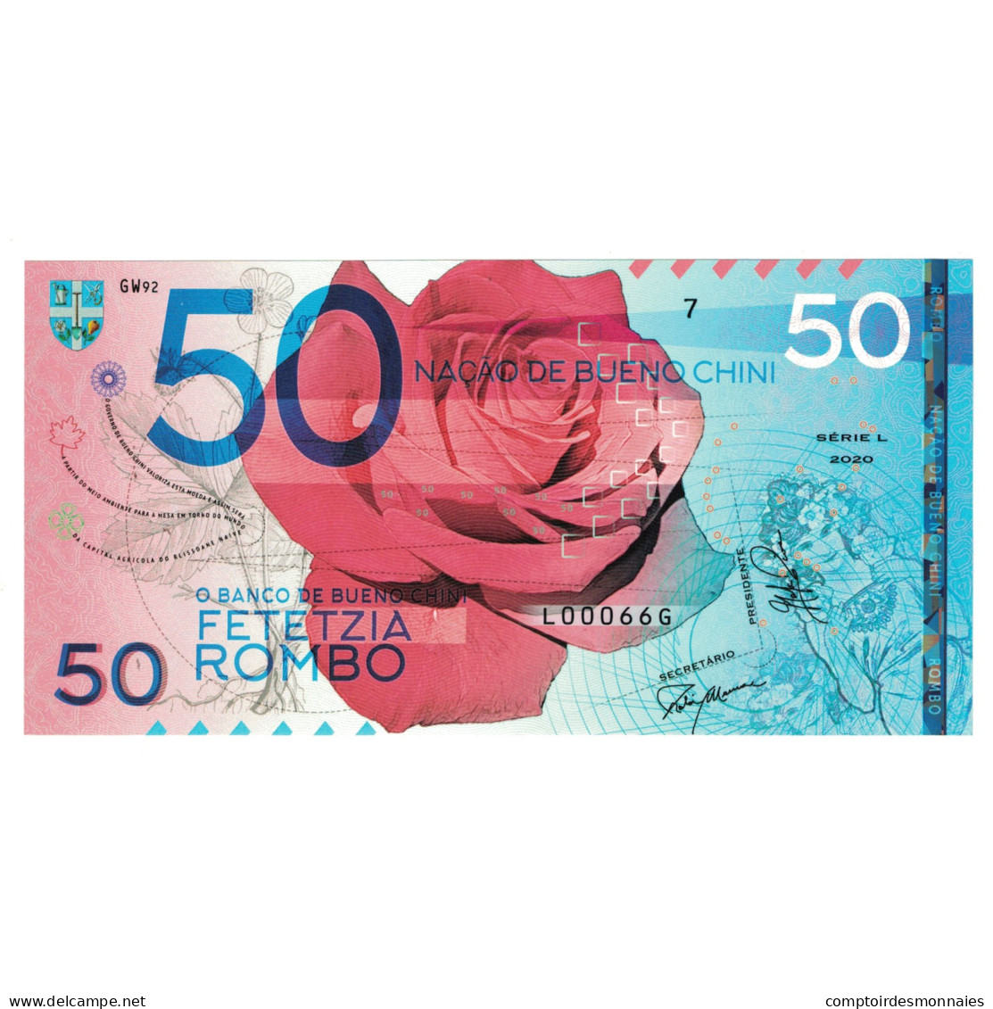 Billet, Espagne, Billet Touristique, 2020, 50 ROMBO BANCO DE BUENO CHINI - [ 8] Vals En Specimen