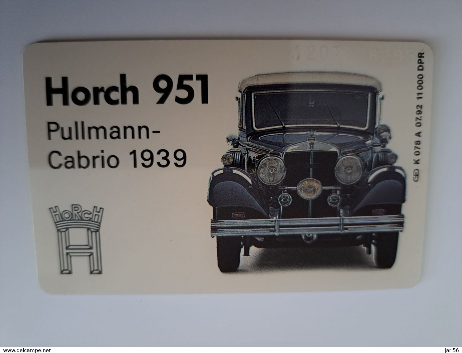 DUITSLAND/ GERMANY  CHIPCARD  K 078 / PULMAN CABRIO 1939 / CARS  ONLY 11000 EX  MINT  CARD **12014** - K-Series: Kundenserie