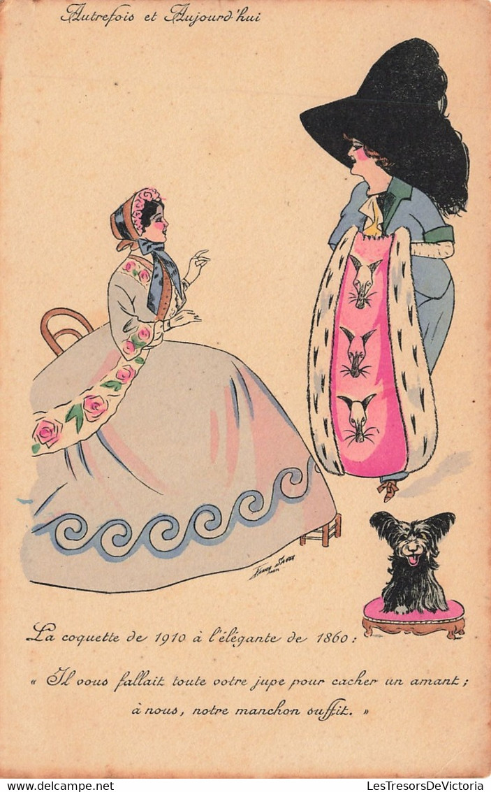 CPA - Illustrateur - Autrefois Et Aujourd'Hui - La Coquette De 1910 A L'Elégante De 1860 - Edit. K.F. - Sager, Xavier