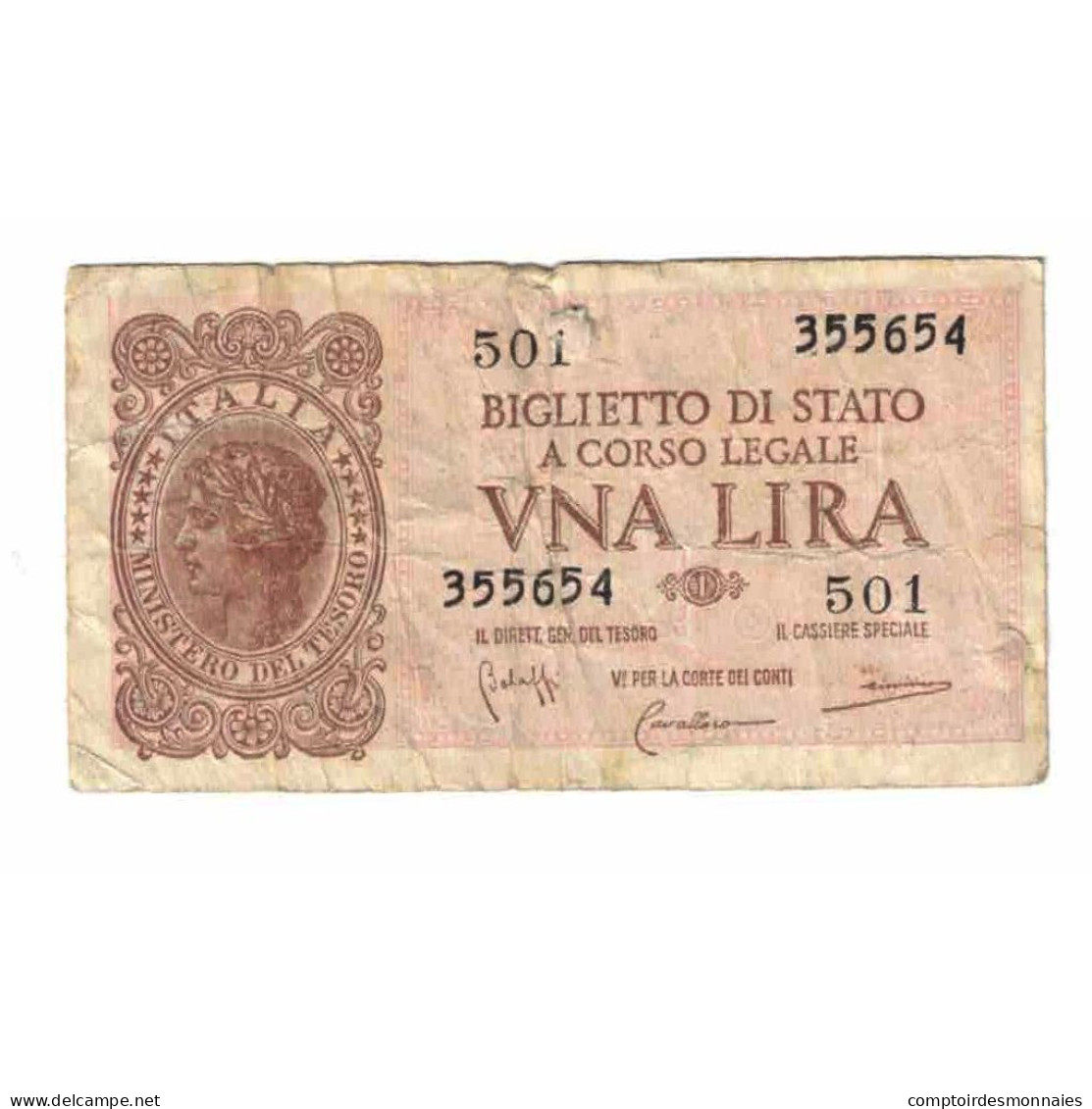 Billet, Italie, 1 Lira, 1944, 1944-11-23, KM:29b, B - Regno D'Italia – 1 Lire