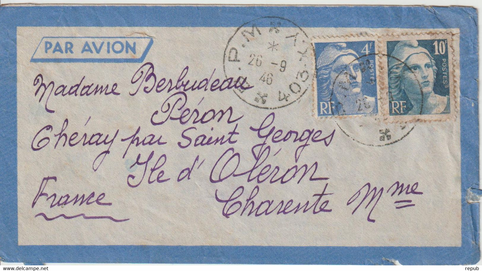 Lettre 1946 BPM 403 XY Hanoi Pour La France - Cachets Militaires A Partir De 1900 (hors Guerres)