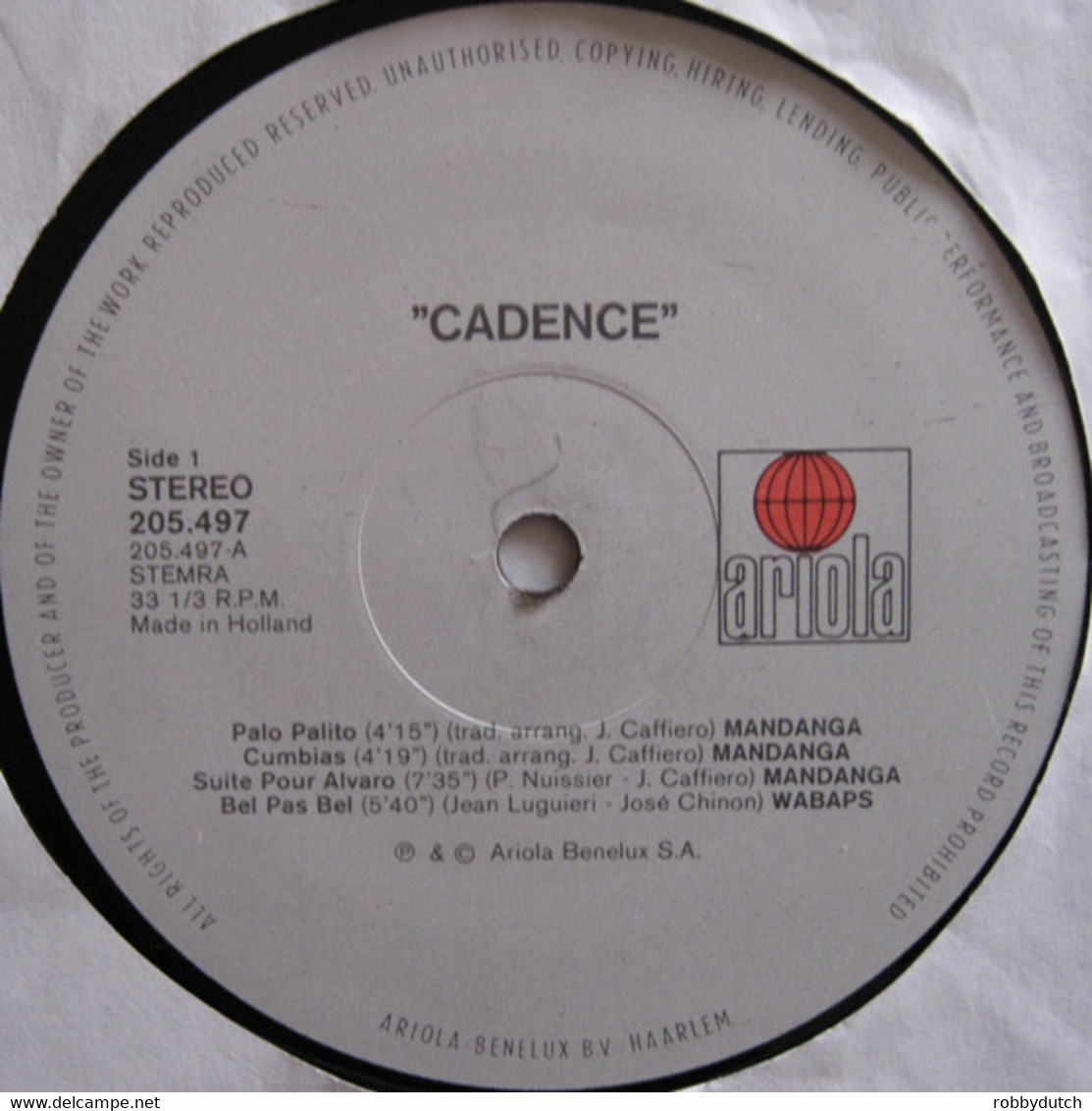 * LP * CADENCE - VARIOUS ARTISTS (Holland 1983 EX!!) - World Music