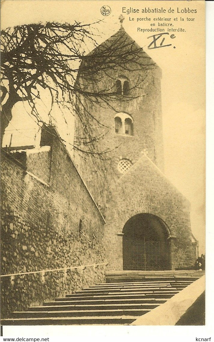 CP De LOBBES " Eglise Abbatiale Le Porche Extérieur Et La Tour En Baticre " - Lobbes