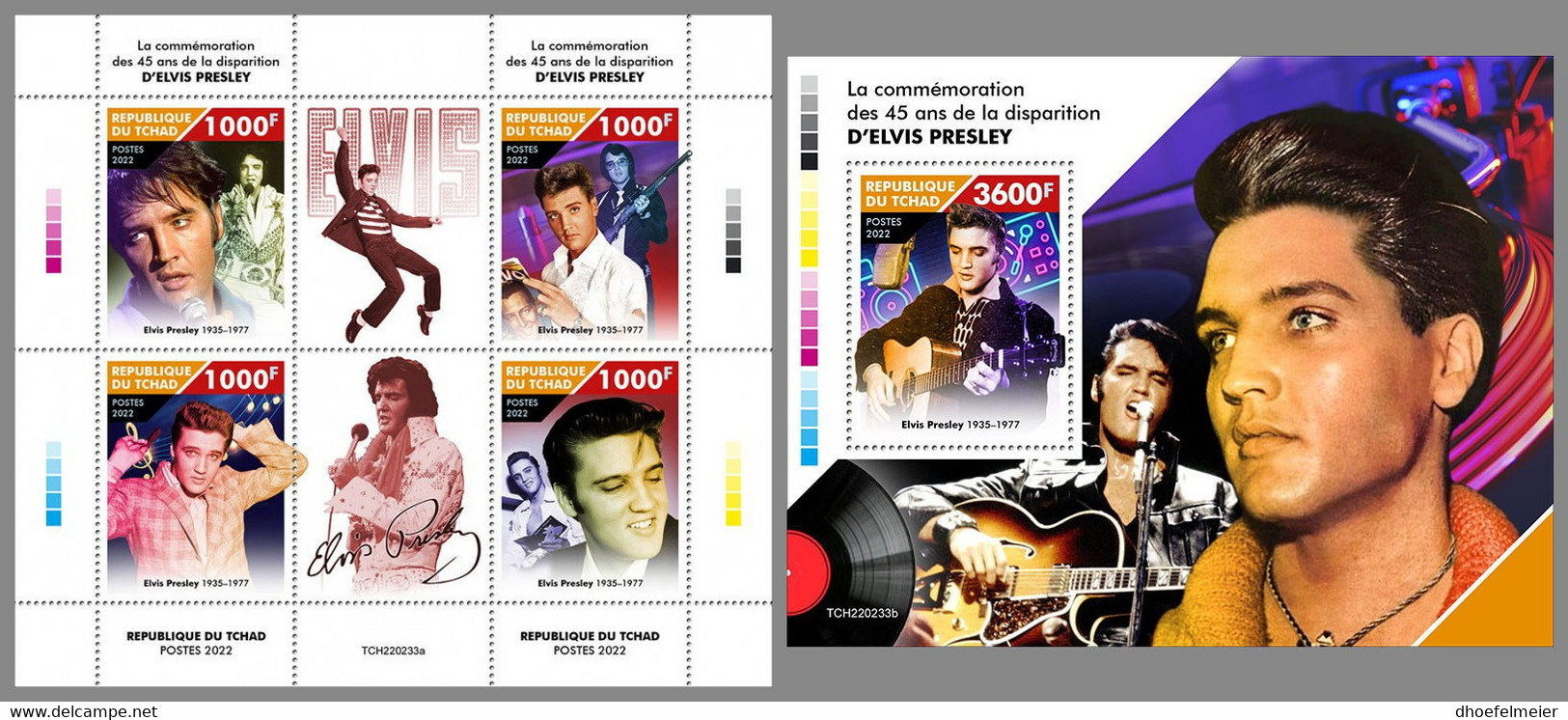 CHAD 2022 MNH Elvis Presley M/S+S/S - OFFICIAL ISSUE - DHQ2303 - Elvis Presley