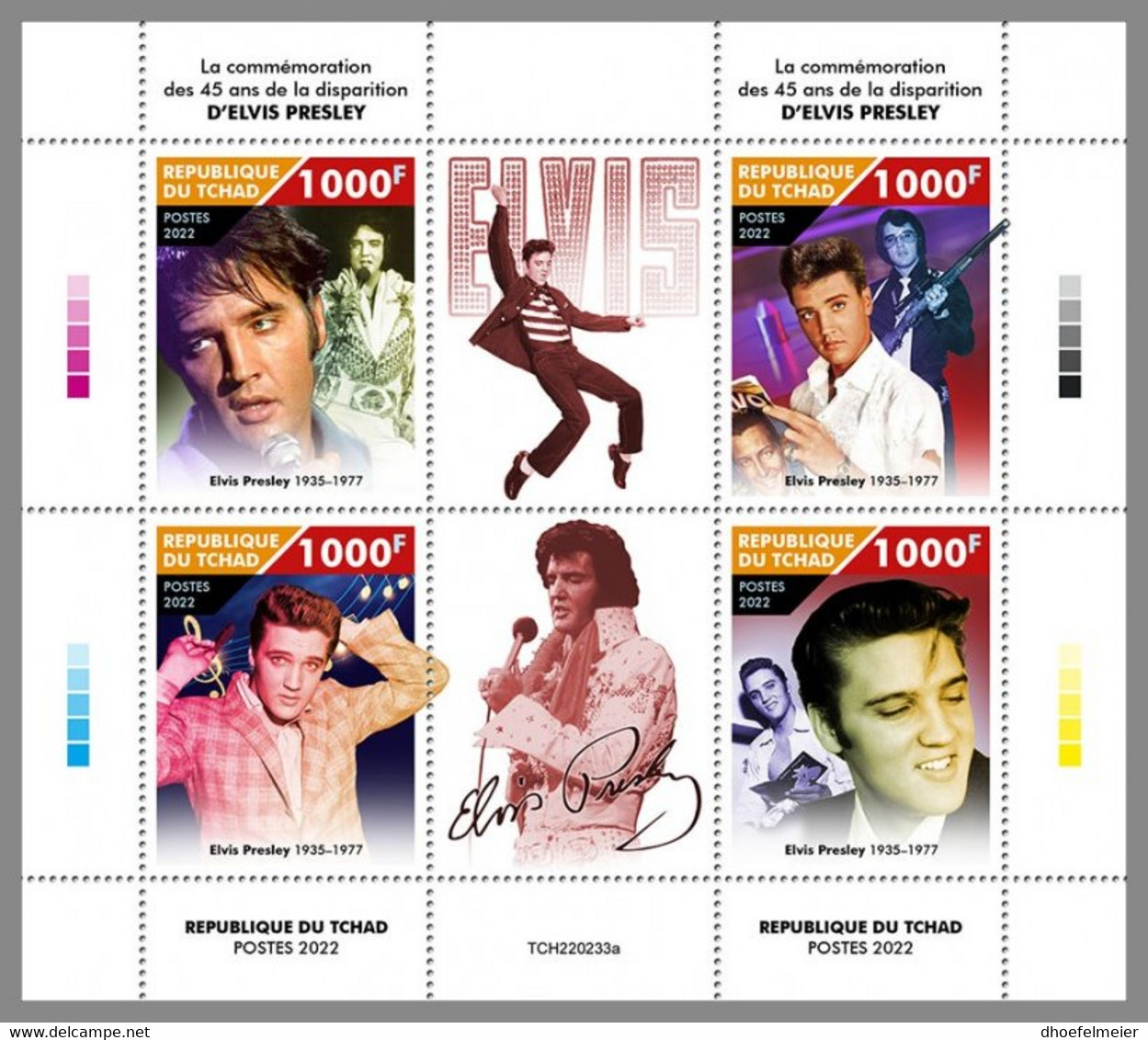 CHAD 2022 MNH Elvis Presley M/S - IMPERFORATED - DHQ2303 - Elvis Presley