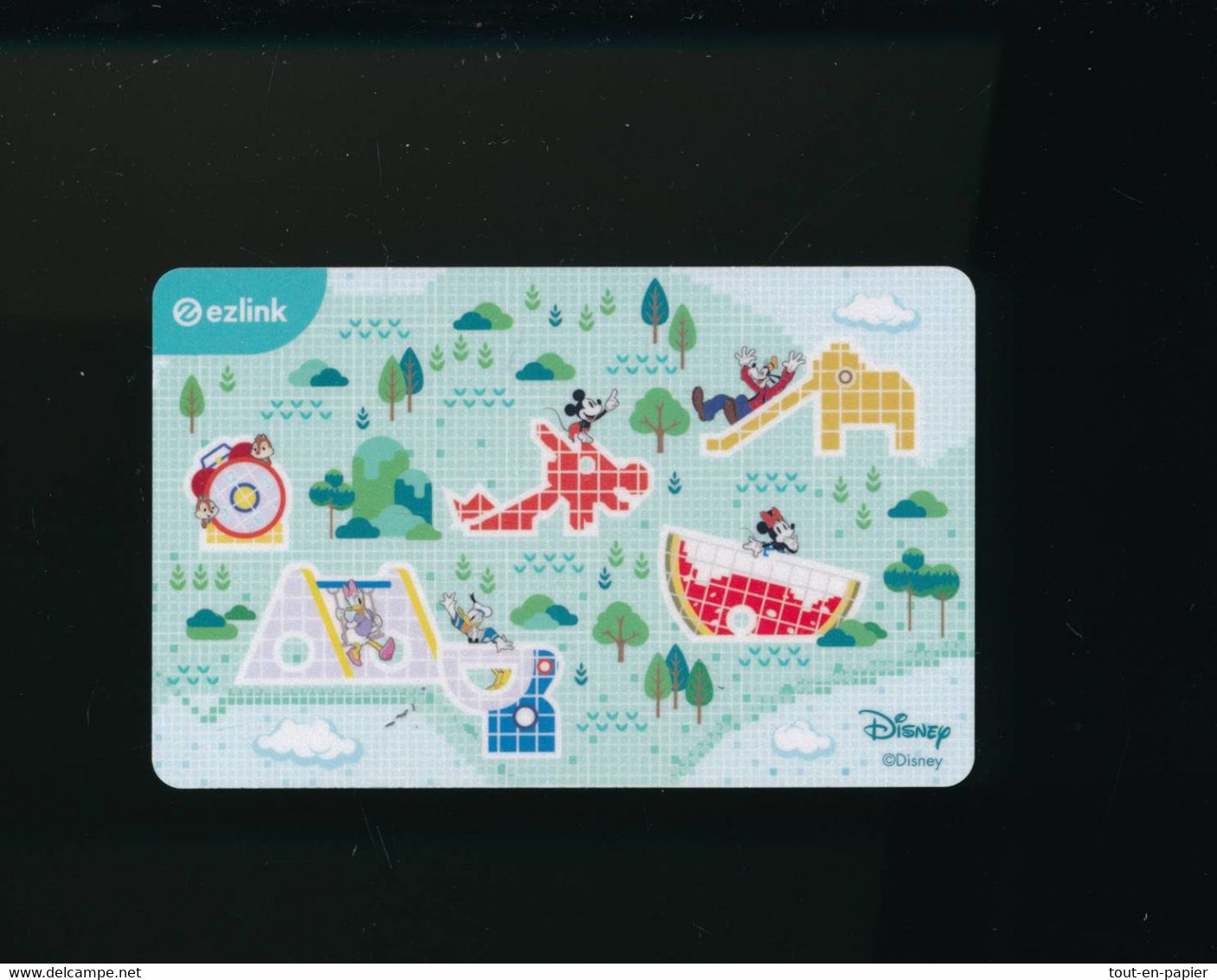 Singapore Travel Transport Card Subway Train Bus Ticket Ezlink Used Disney Characters - Welt