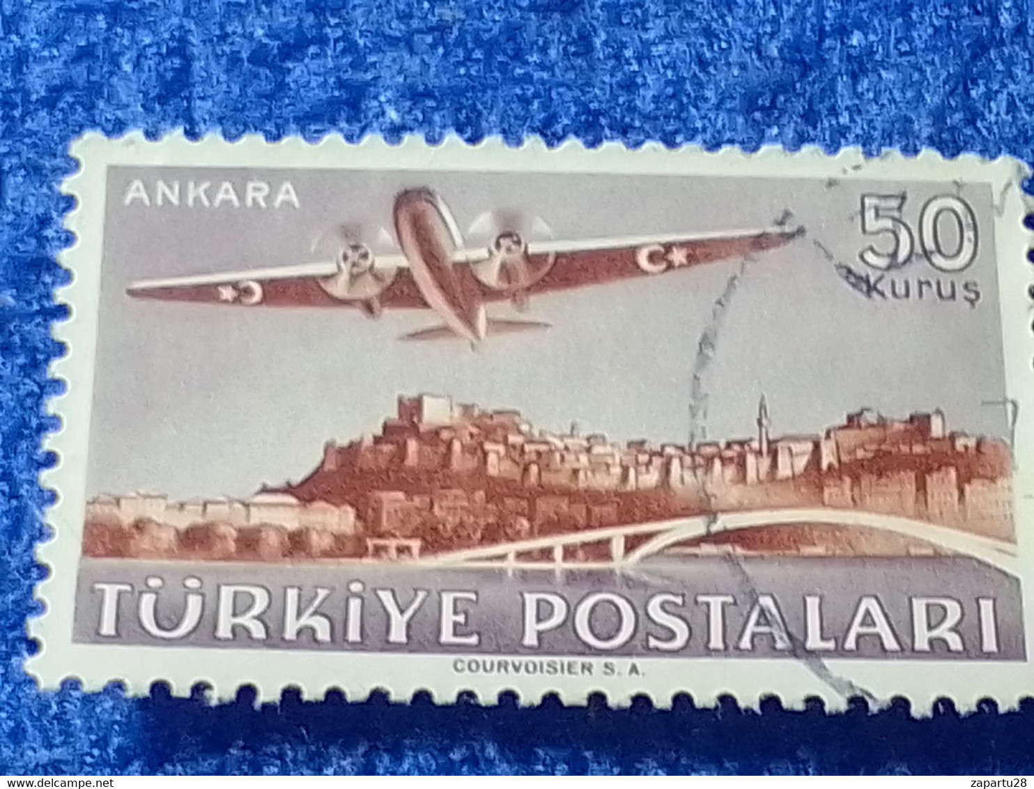 TÜRKİYE- 1940-50-    50K.    UÇAK PULLARI   DAMGALI - 1934-39 Sandjak D'Alexandrette & Hatay