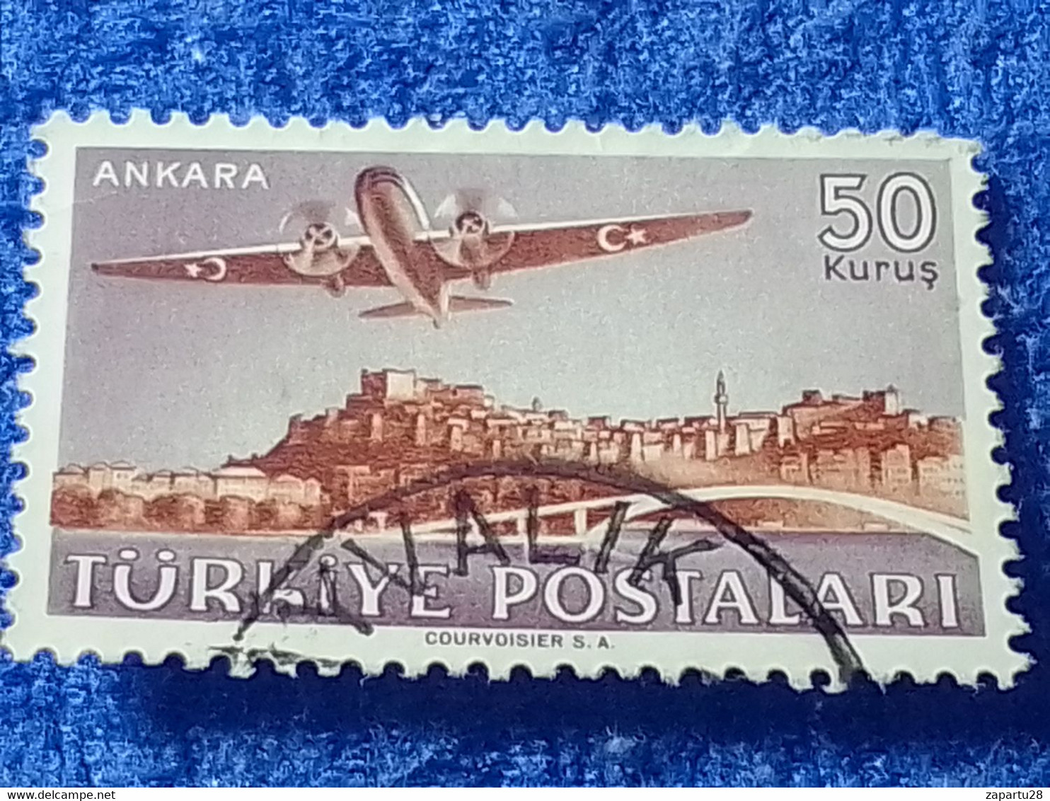 TÜRKİYE- 1940-50-    50K.    UÇAK PULLARI   DAMGALI - 1934-39 Sandjak D'Alexandrette & Hatay