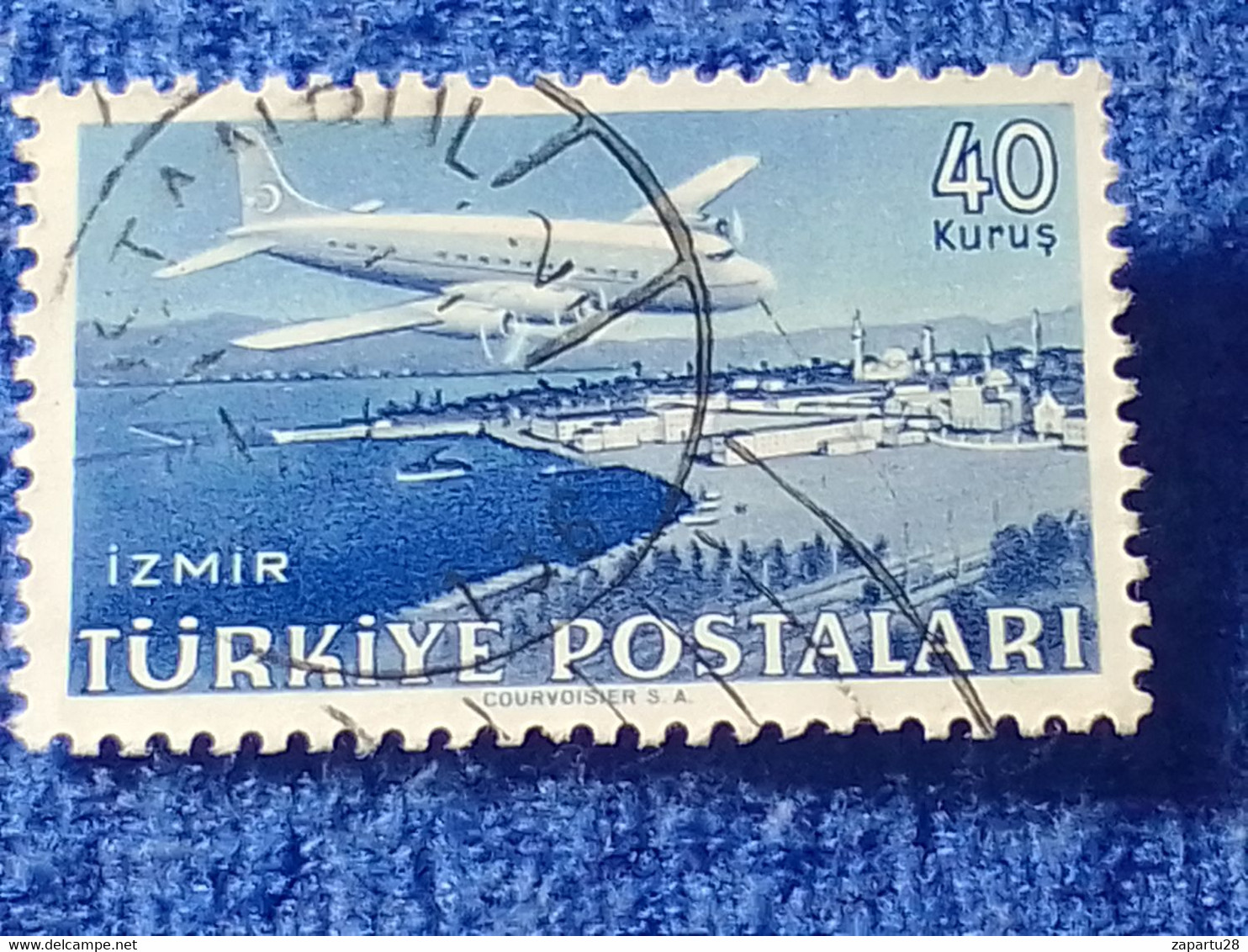 TÜRKİYE- 1940-50-    50K.    UÇAK PULLARI   DAMGALI - 1934-39 Sandjak D'Alexandrette & Hatay