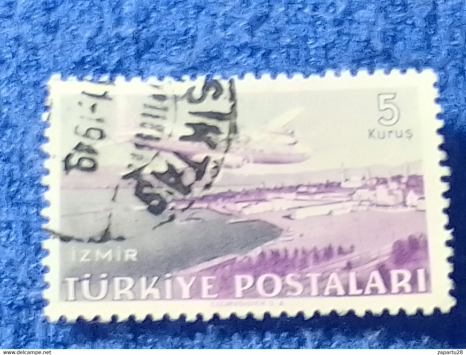 TÜRKİYE- 1940-50-    5K.    UÇAK PULLARI   DAMGALI - 1934-39 Sandjak Alexandrette & Hatay