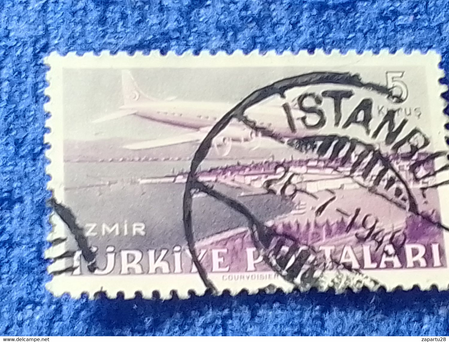 TÜRKİYE- 1940-50-    5K.    UÇAK PULLARI   DAMGALI - 1934-39 Sandjak Alexandrette & Hatay