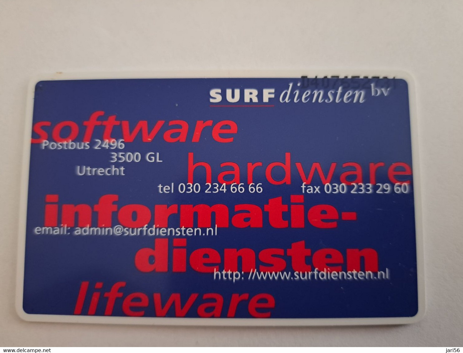 NETHERLANDS  ADVERTISING CHIPCARD  CRD 244 SURF DIENSTEN        MINT    ** 12044** - Private