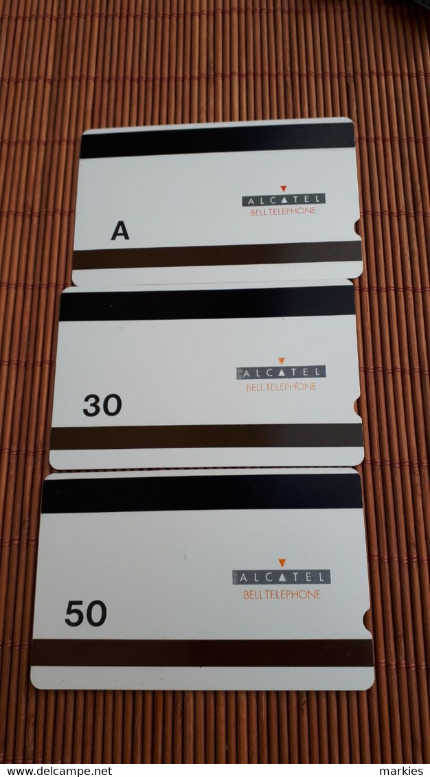 Alcatel Bell 3 Different Cards A+30+50 (Mint,Neuve) 2 Scans  Rare ! - [3] Dienst & Test