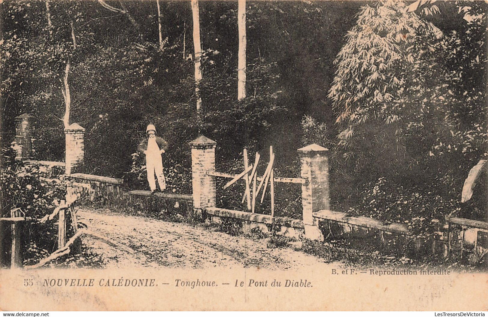 CPA - Nouvelle Calédonie - Tonghoue - Le Pont Du Diable - Edit. Levy Fils Et Cie - Animé - B. Et F. - Nieuw-Caledonië