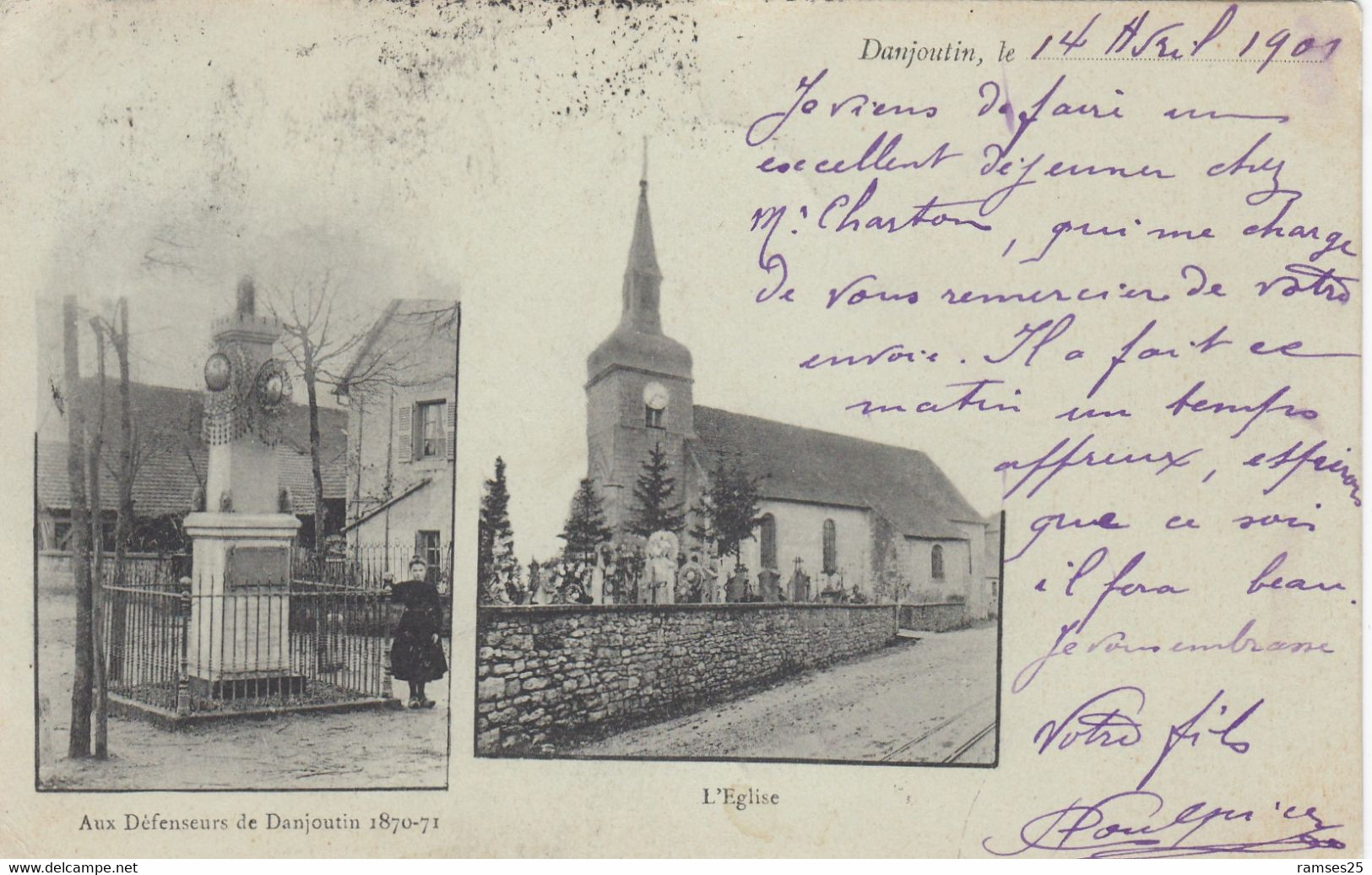 (Ter De Belfort)  CPA  Danjoutin  église Monument    (Bon état) - Danjoutin