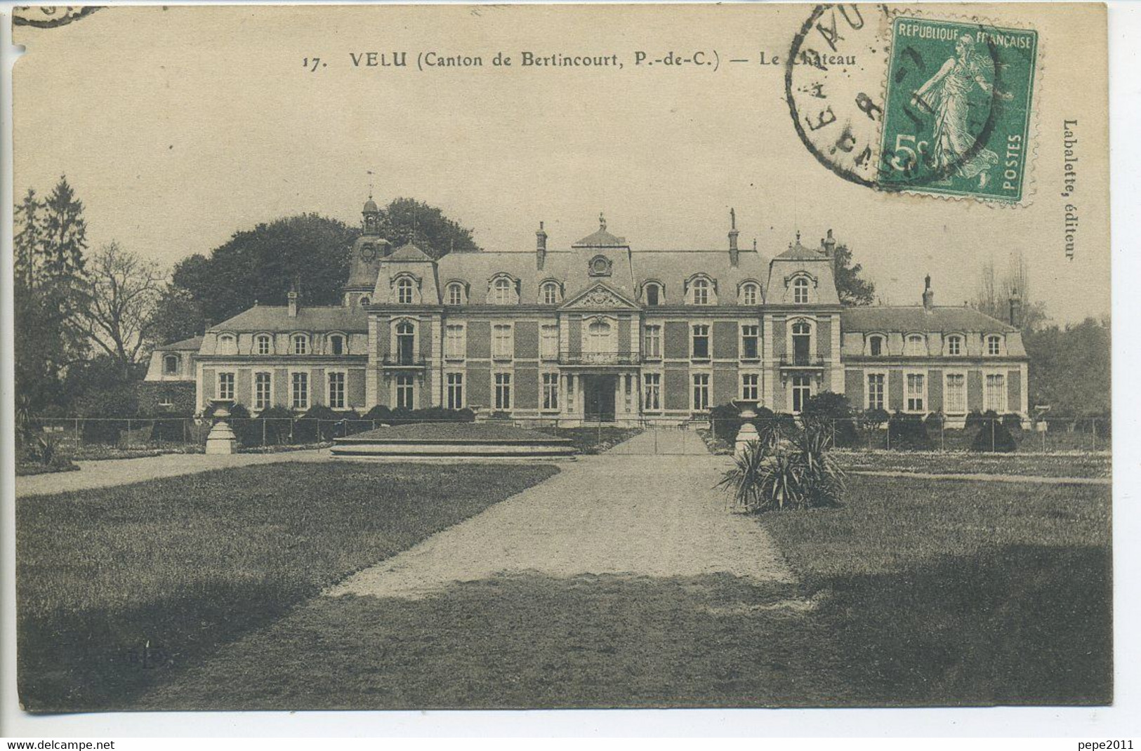 CPA 62  BERTINCOURT VELU Le Château Parc Façade Du Château - Bertincourt