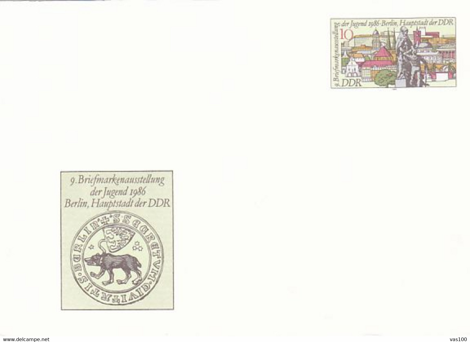 BERLIN YOUTH PHILATELIC EXHIBITION, PC STATIONERY, ENTIER POSTAL, 1986, GERMANY - Cartes Postales - Neuves