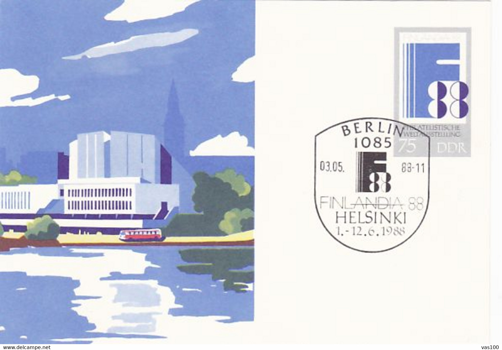 FINLANDIA'88 PHILATELIC EXHIBITION, PC STATIONERY, ENTIER POSTAL, 1988, GERMANY - Cartoline - Usati