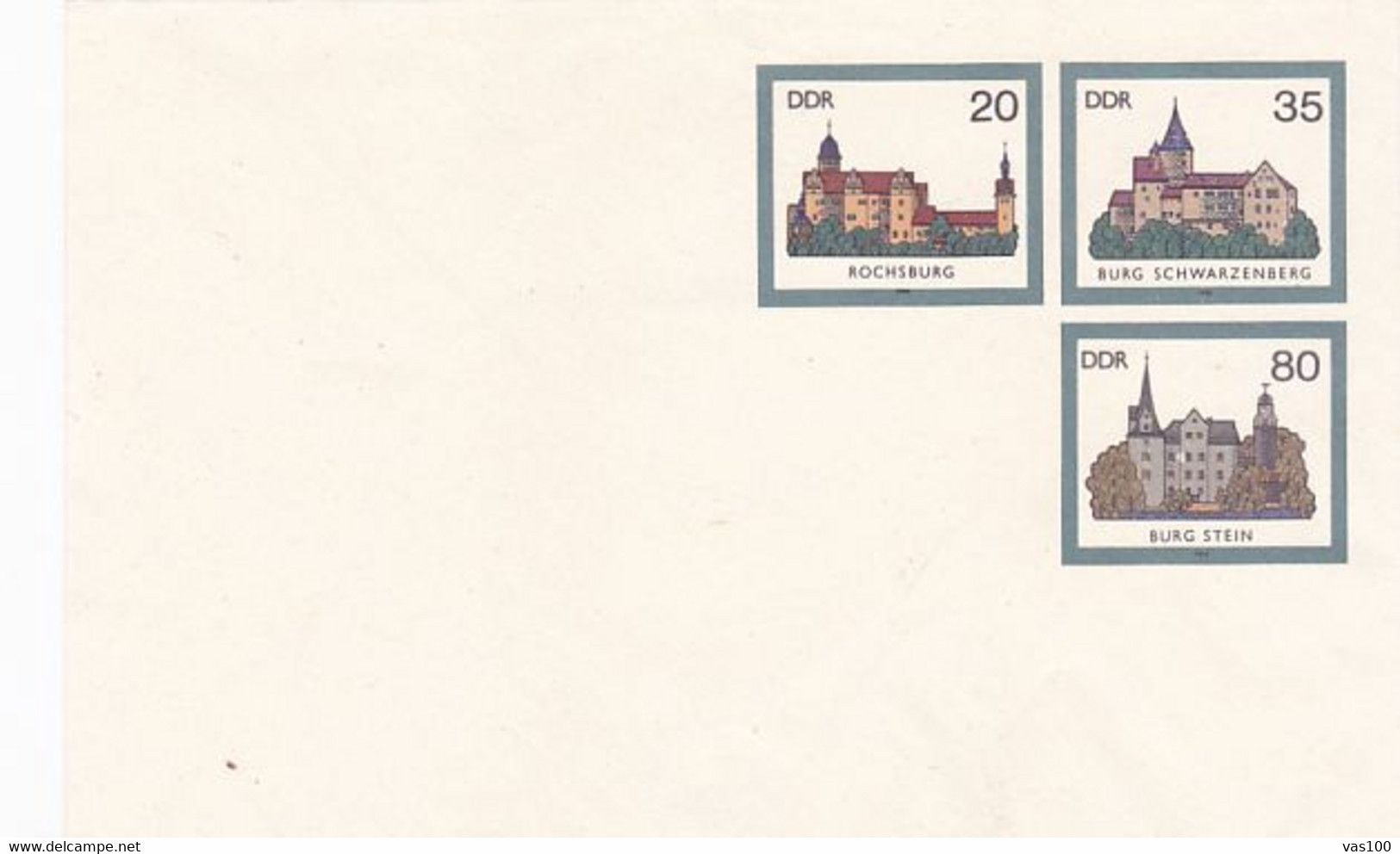 CASTLES, COVER STATIONERY, ENTIER POSTAL, 1985, GERMANY - Covers - Mint