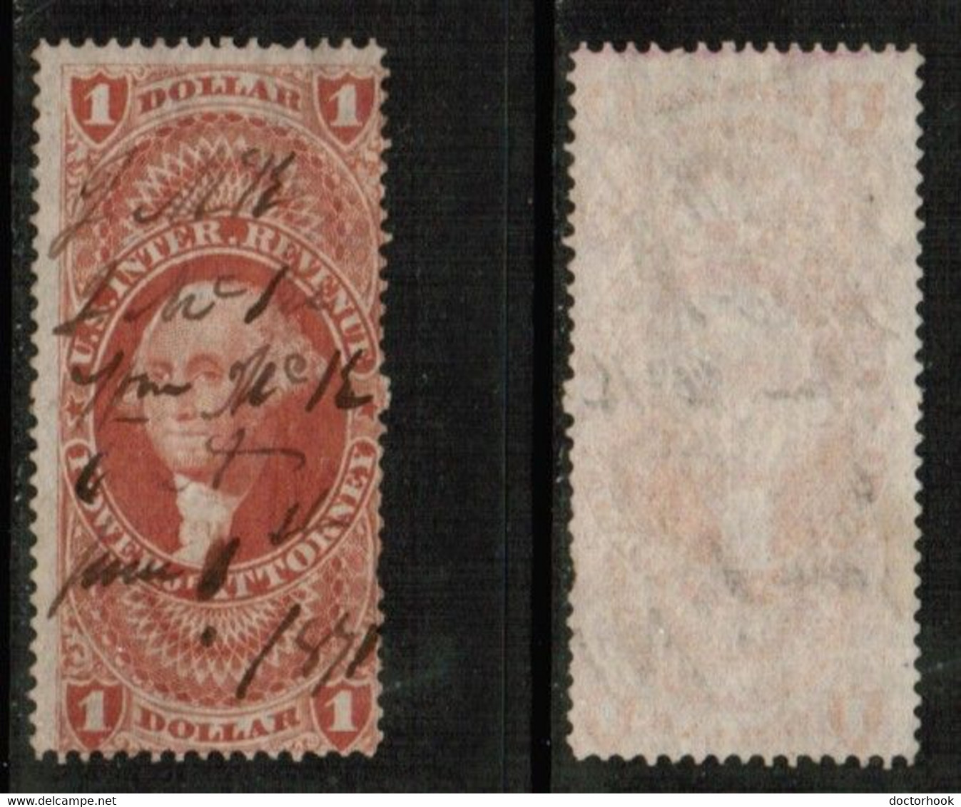 U.S.A.   Scott # R 75c USED (CONDITION AS PER SCAN) (Stamp Scan # 852-3) - Steuermarken