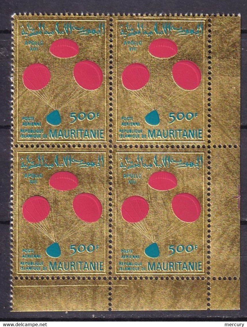 MAURITANIE - Apollo XIII En Or En Bloc De 4 - Mauritanie (1960-...)