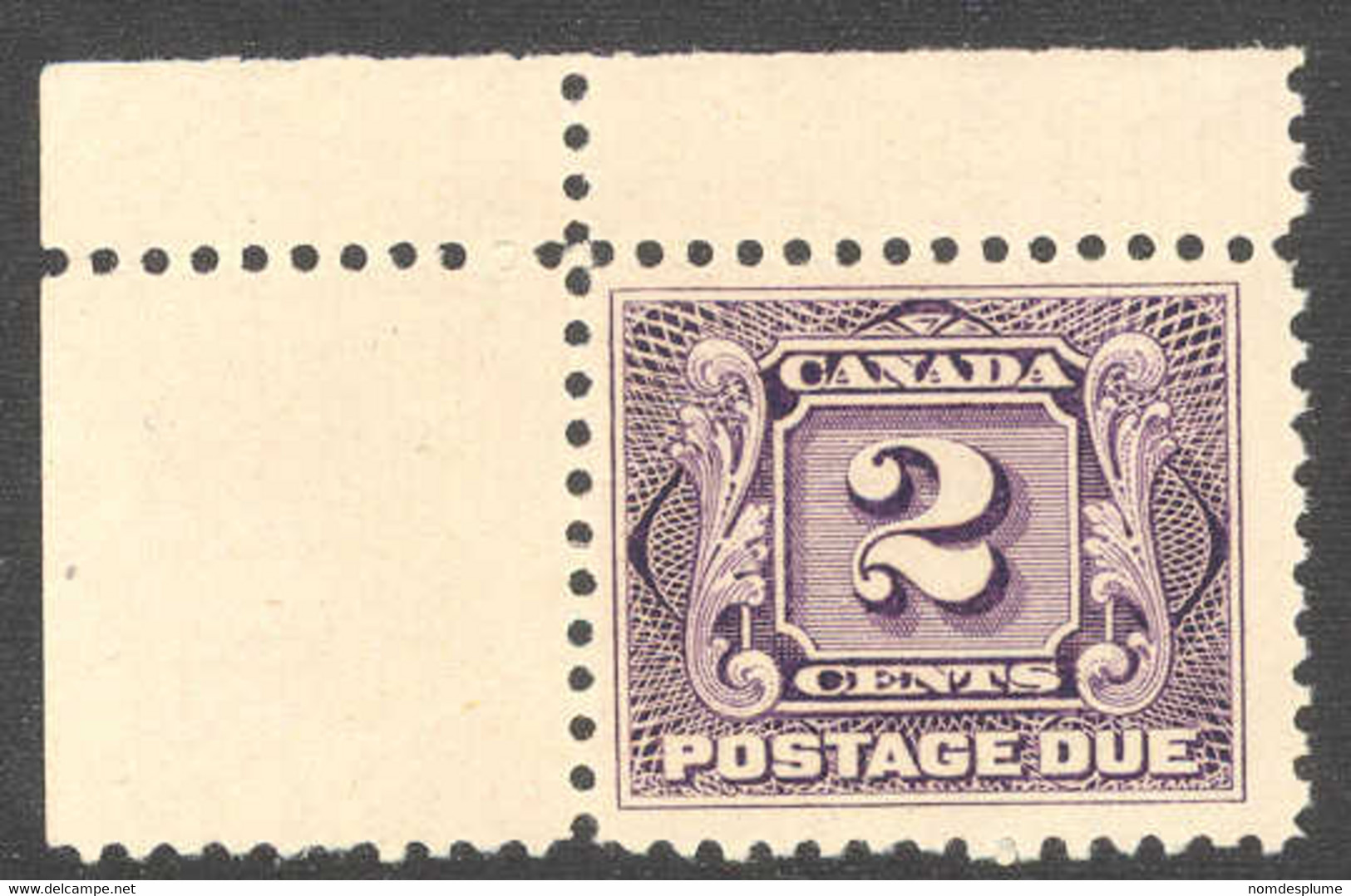 1457) Canada J2 Postage Due MNH Corner 1908 - Port Dû (Taxe)