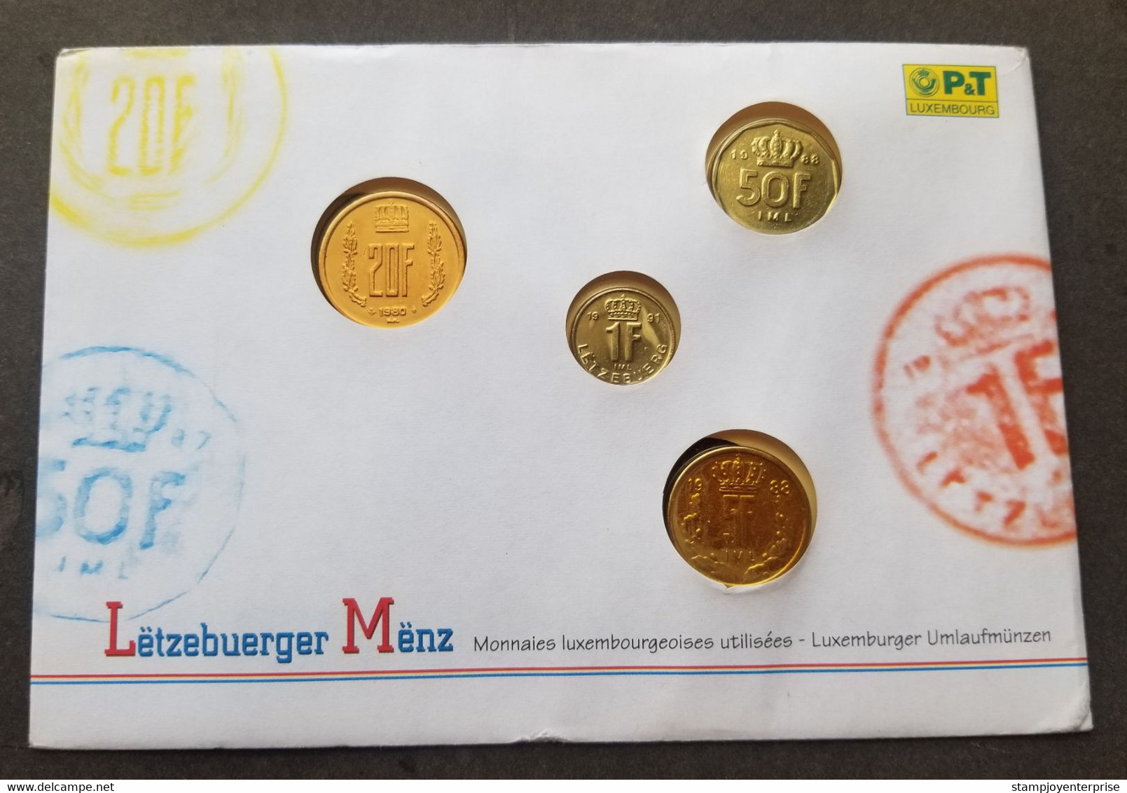 Luxembourg Currency Money 1991 (coin Cover) *see Scan - Covers & Documents