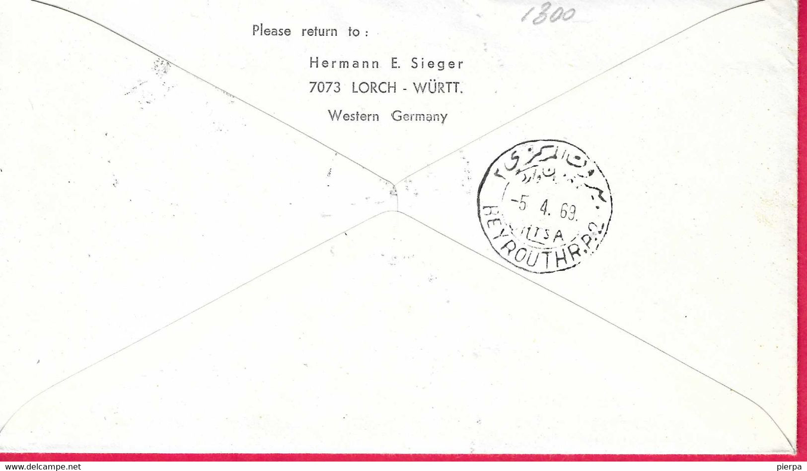 TURCHIA - FIRST FLIGHT BOING JET FROM ISTANBUL TO BEIRUT * 4.4.69* ON OFFICIAL REGISTERED ENVELOPE - Airmail