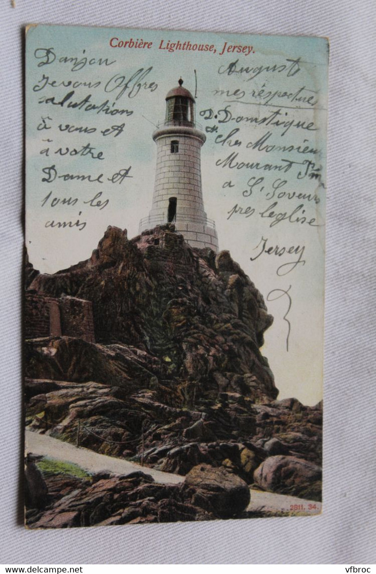 Cpa 1905, Corbière, Lighthouse, Jersey, Angleterre - La Corbiere