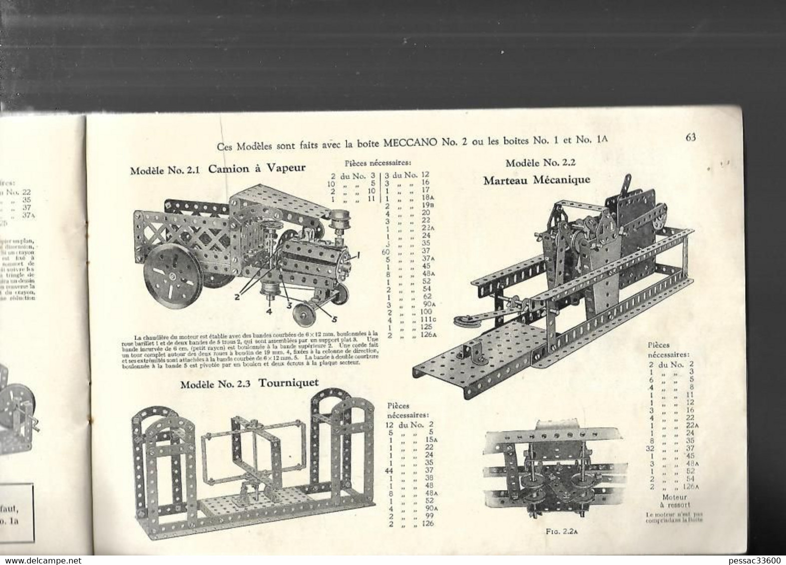 Manuel D’instructions Meccano 1925 N°28 A Pour L’emploi Des Boîtes N°00 à 3 - Modellbau