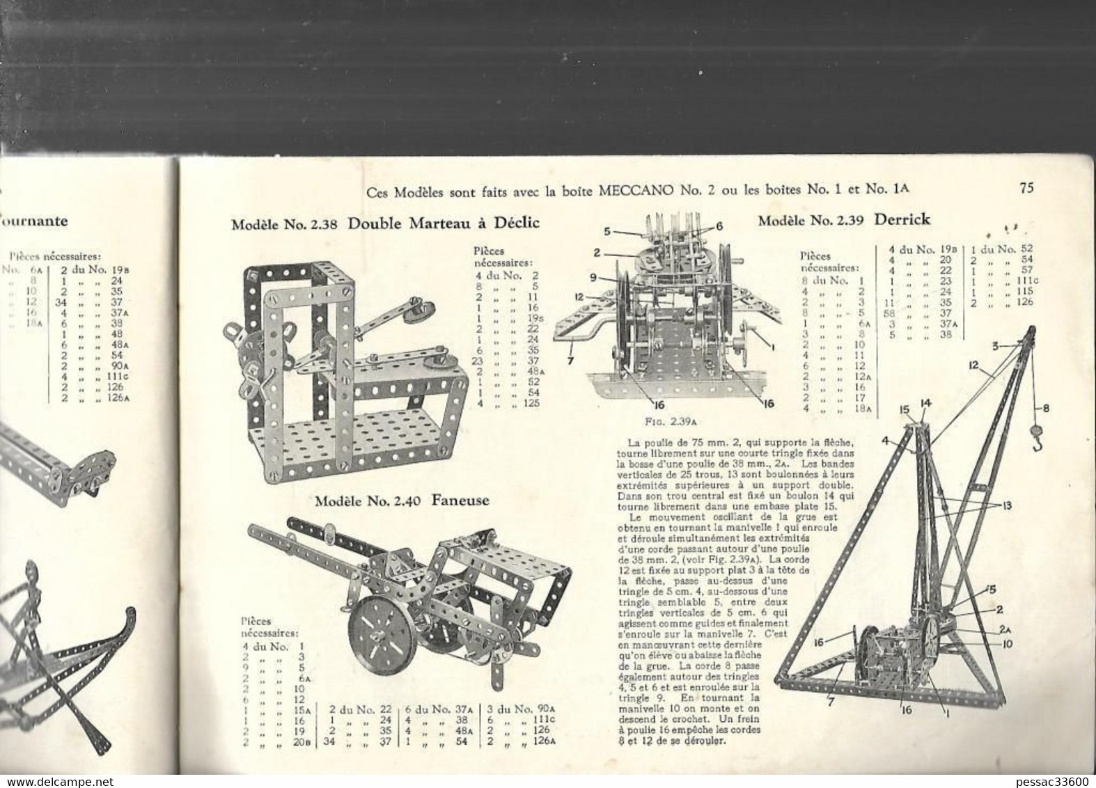 Manuel D’instructions Meccano 1925 N°28 A Pour L’emploi Des Boîtes N°00 à 3 - Modellismo