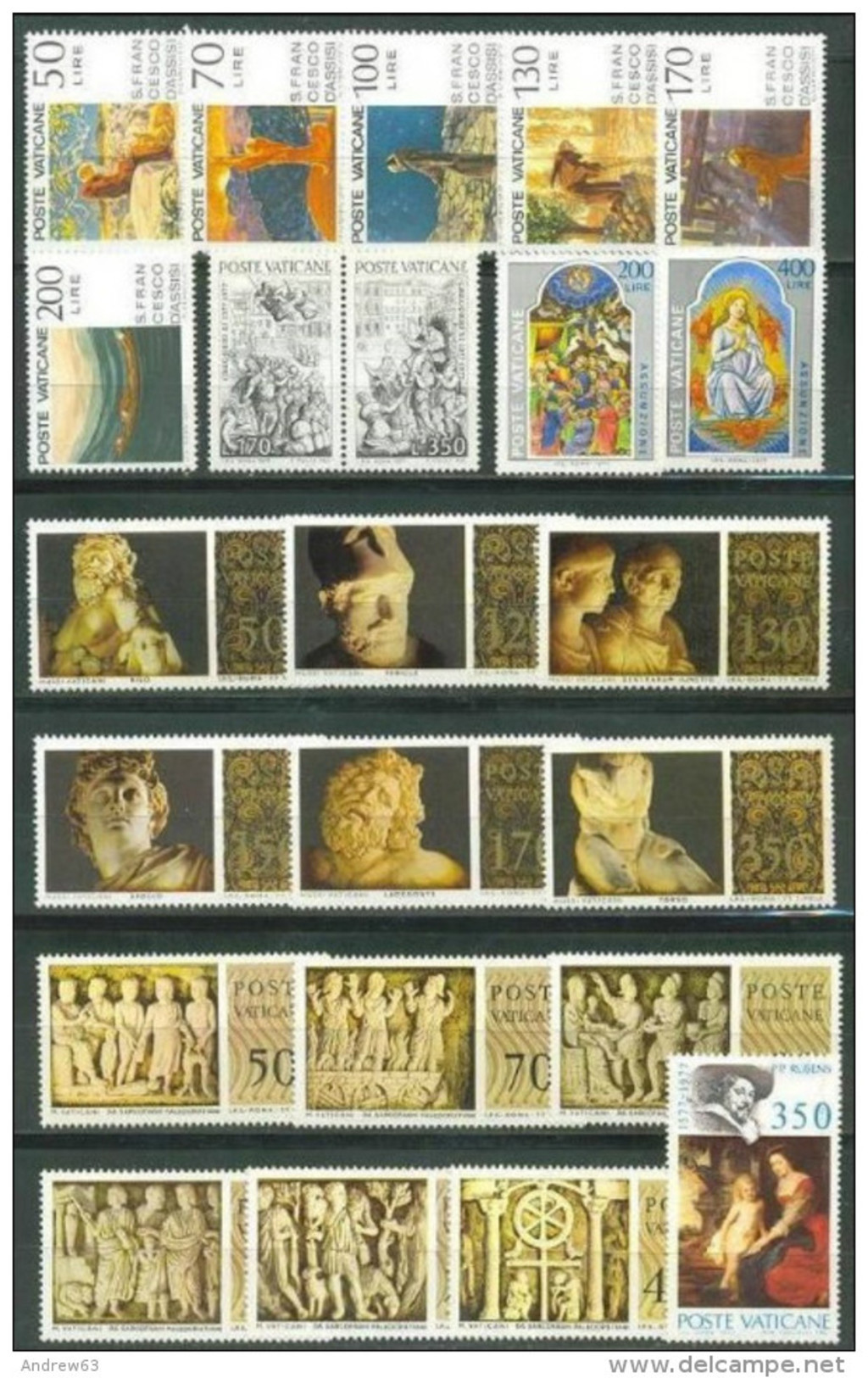 VATICANO - VATICAN - 1977 - Annata Completa - 23 Valori - Complete Year - ** MNH/VF - Années Complètes