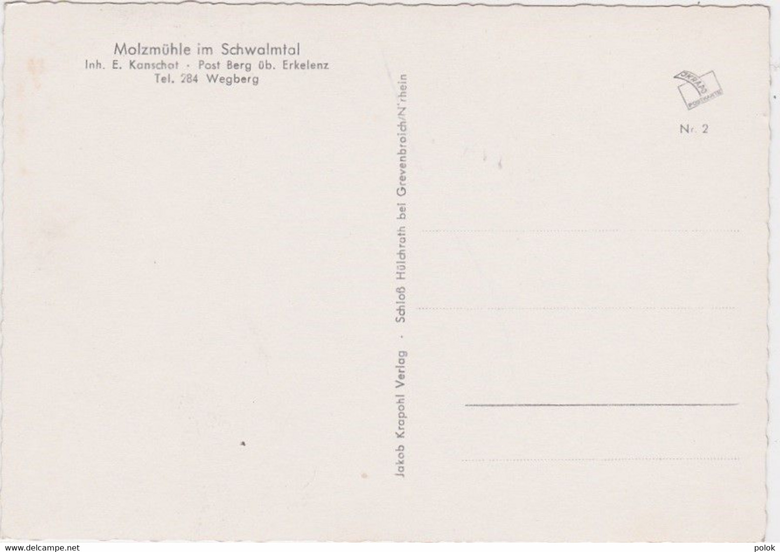 Bf - Cpsm Grand Format Molzmühle Im Schwalmtal - Inh. E. Kanschat - Post Berg üb. Erkelenz - Erkelenz