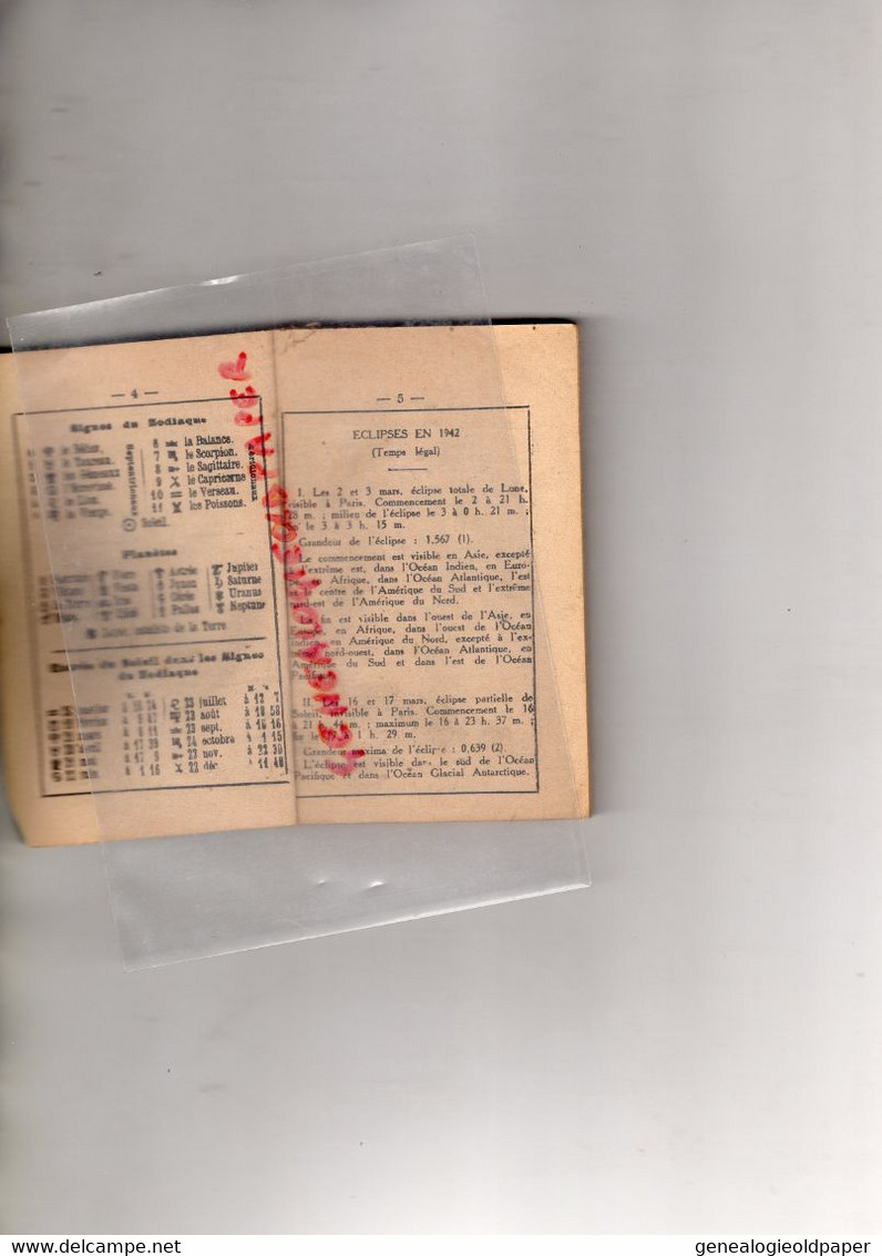 50- COUTANCES- ALMANACH MATHIEU LANDSBERG-1942 GUERRE 1939-1945- DAIREAUX  BELLEE - Historische Dokumente