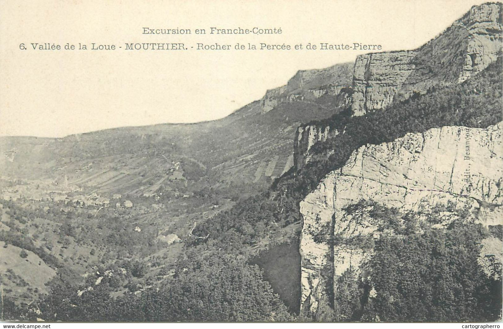 France Postcard Franche Comte Vallee De La Loue Mouthier Rocher De La Percee Et De Haute Pierre Vue Panoramique - Franche-Comté