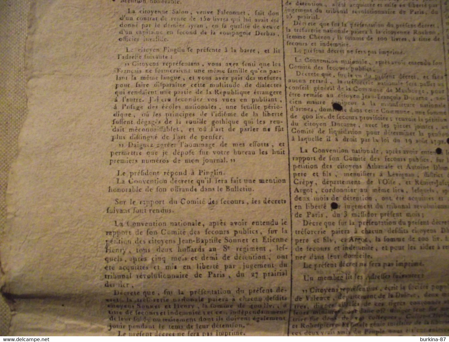 Gazette Nationale Ou Le Moniteur Universel, 27 JUIN 1794, Convention Nationale, Journal Officiel, 9 Messidor An 2 - Journaux Anciens - Avant 1800